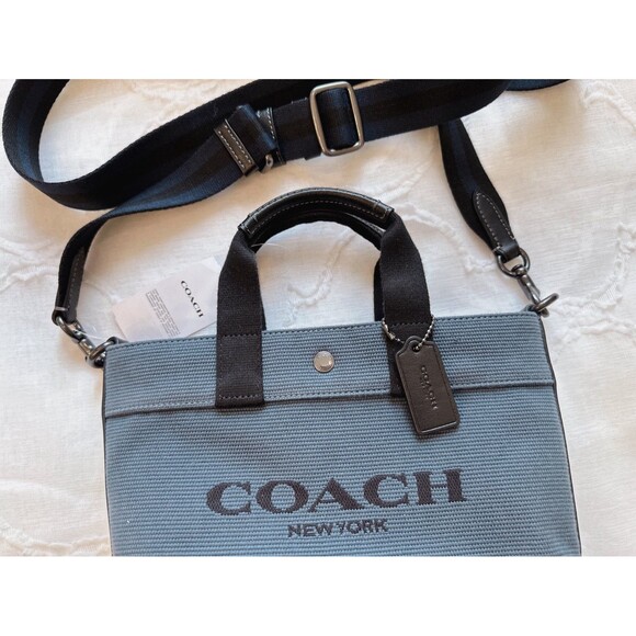 NWT Coach CU299 MEN'S Tote 20 In Colorblock QB Denim Midnight Navy - Picture 3 of 11